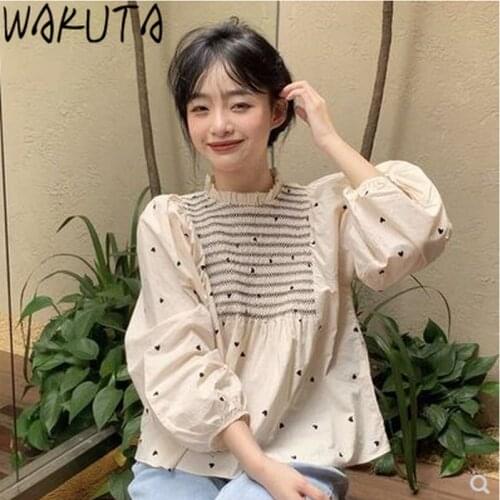 Блузки с воротником стойка Wakuta China At AliExpress