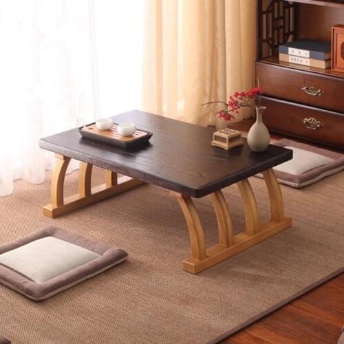 Solid Wood Japanese Lazy Tatami Coffee Table For Living Room Snack Laptop Corner Side Table in Home/Office Mini Desk Balcony