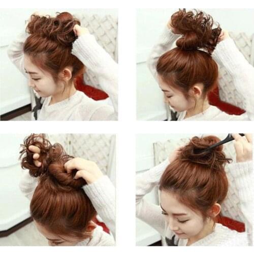 Women Curly Synthetic Hair Extension Ponytail Holder Bun Hairpiece Scrunchie hot Synthetic High Temperature Fiber Chignon