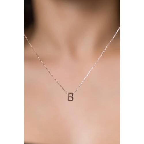 Womens Three-Dimensional B Letter Rose Plated 925 Sterling Silver Necklace to Custom Design Quality Product 2021 Trend Fashion Style new Jewelry Model