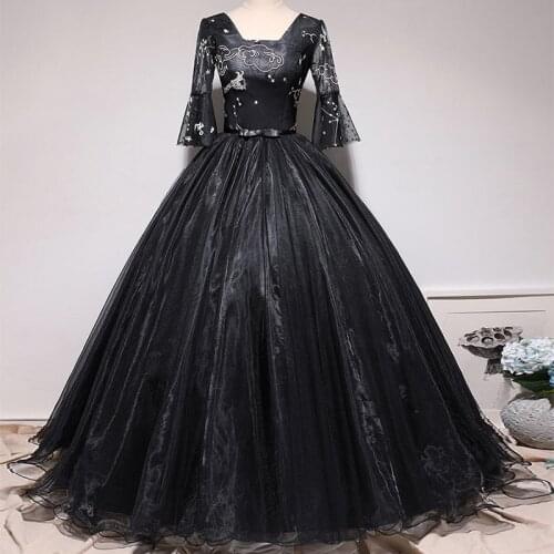 Evening Dress Square Collar Elegant Ball Gown Embroidery Floor-Length Half Sleeves Backless Tulle Party Formal Woman B555