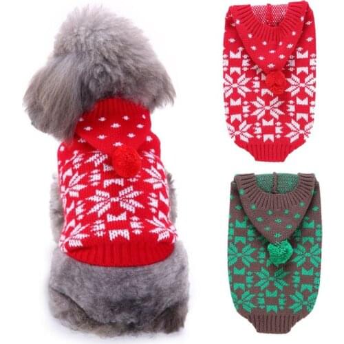 Dog Winter Warm Clothes Fashion Chihuahua Costume Cute Snowflakes Patterns Puppy Sweater Pet Clothing for Small and Medium Dogs