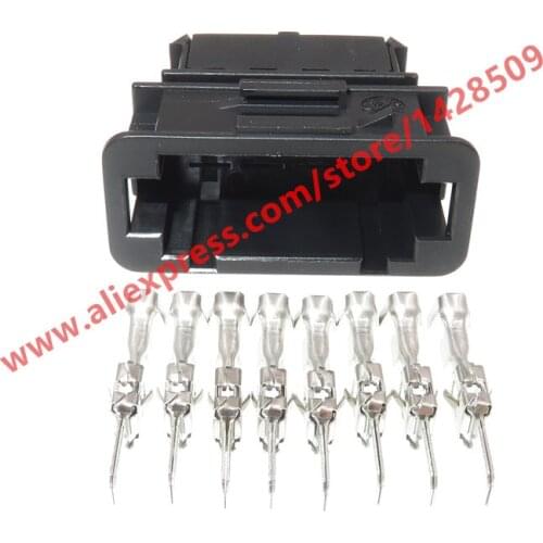 10 Sets 8 Pin 6.3mm Electric Wiring Cable Connector Male Plug With Terminals For VW 1J0972784 1J0 972 784
