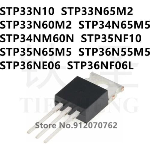 10PCS/LOT STP33N10 STP33N65M2 STP33N60M2 STP34N65M5 STP34NM60N STP35NF10 STP35N65M5 STP36N55M5 STP36NE06 STP36NF06L TO-220
