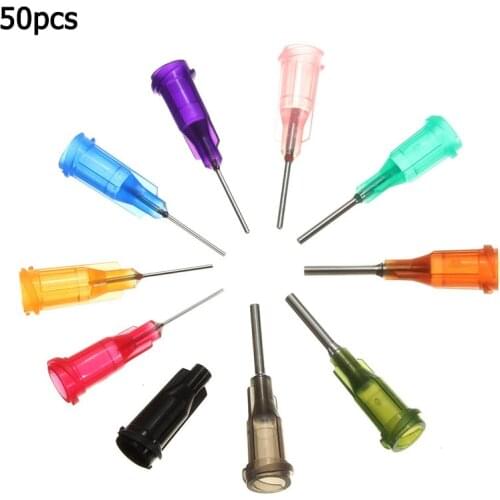 50pcs /Set Dispensing Needle Welding Fluxes For Welding Tools Suitable All Glue Liquid Solder Paste Adhesive Dispenser