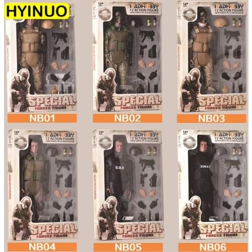 6 Models 1/6 Scale Plastic Camouflage Toy Gun Military Model Action Figure Set Sculpt Model 12' Full Set Action Figure Toy
