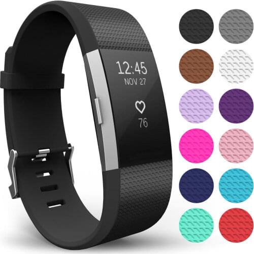 7 Colors 2 Size Bit Charge 2 Replacement Straps S For 5.5-6.7 Wrist L For 6.7-8.1 Wrist Elastomer W Buckle Replacement Strap