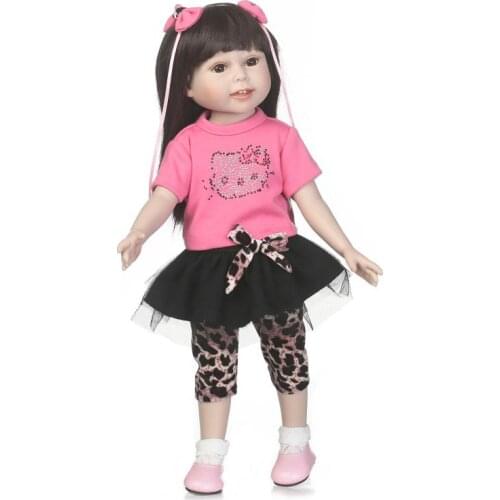 American Dolls Girl 45cm Full Vinyl Silicone Baby Doll Toys for children boneca bebes Reborn Toddler babies Doll Birthday Gift