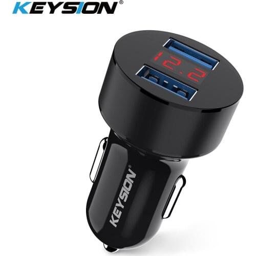 KEYSION Car Charger 5V 3.1A With LED Display Universal Dual Usb Phone Car-Charger for Xiaomi Huawei Samsung for iPhone XS Max XR
