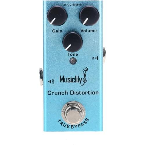 Musiclily Basic Mini Electric Guitar Effects Pedal DC 9V Adapter Powered True Bypass, Crunch Distortion