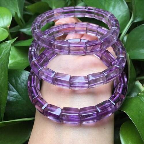 Natural crystal violet crystal bracelet hand row female lavender amethyst purple jade bracelet pulseras para parejas