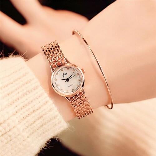 Gold Silver Stainless Steel Fashion Women Watches Diamond Luxury Ladies Wristwatches Small Charm Female Quartz Watch Gifts Clock
