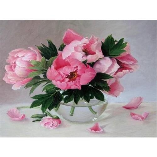 Flowers DIY 11CT Cross Stitch Embroidery Kits Needlework Craft Set Cotton Thread Printed Canvas Home Decoration On Sale Sell