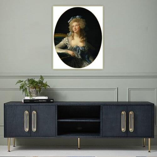 Western Art Decor Poster Canvas Oil Painting E.Vigee Lebrun"Madame Grand"Wall Aesthetic Home Room Interior Decoration