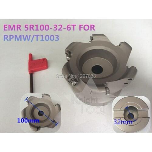 EMR 5R100-32-6T Round Dowel Face Mill Cutting diameter 100mm RPMW1003 Inserts