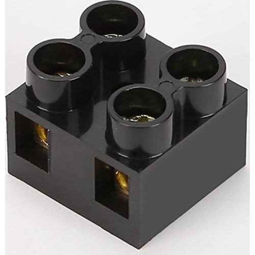 X5-2002 50pcs Electrical Wire Terminal Strip Block 20A 2P Barrier Flame-Redardant PC Base Copper Screw Terminal Connector Crimp