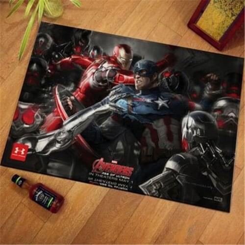 Captain America The Avengers Hero DoorMat Rug Plush Floor Rug Carpet Room Doormat Non-slip Mat Cartoon Kids Playmat