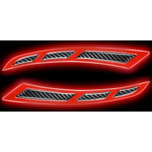 Red Reflective Car Wheel Eyebrows Protective Sticker Stripe Warning Tape 2pcs