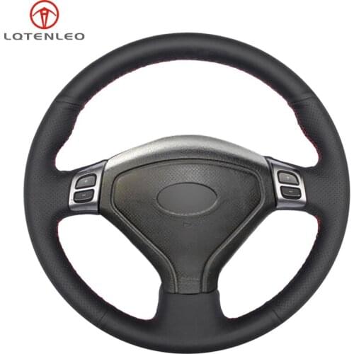 LQTENLEO Black PU Artificial Leather Car Steering Wheel Cover For Subaru Forester 2004-2006 Outback 2004 2005 Legacy 2004-2006