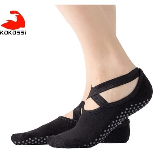 KoKossi Terry Cross Yoga Socks Non-slip PVC Breathable Sweat-wicking Quick-drying Elasticity Comfortable Yoga Dance Sports Socks