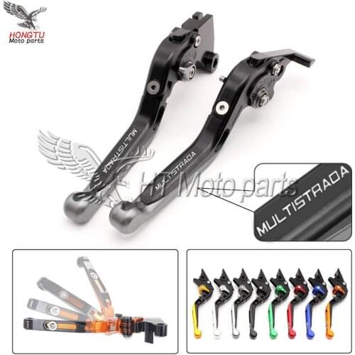 Motorcycle With Logo Telescopic folding Adjustable Motorbike Brake Clutch CNC Levers For Ducati MULTISTRADA 1200/S/GT 2010-2016