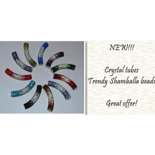 Fg45lor factory price owno 45*10mm Clay long bending gradual change tube beads for bracelet crystal