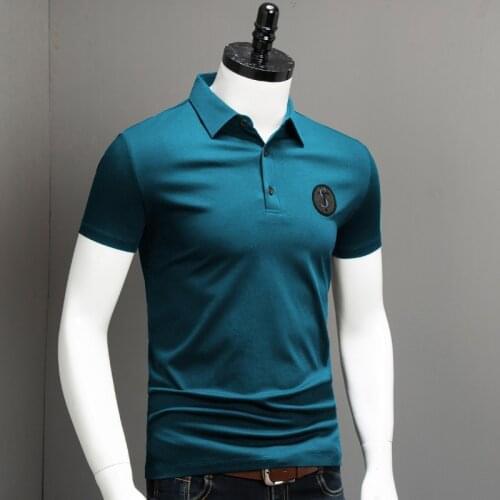 England Style Men Polo Men Short Sleeve Polo Shirt Letter Badge Polo New Clothing Summer Fashion Cotton Men Tops