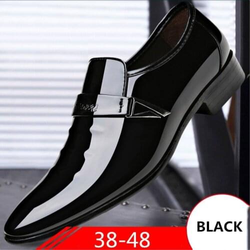 Mens Italian Leather Dress Shoes Non-slip Fashion Mens Glitter leather Loafers Formal Mens Shoes Pointed Shoes Dance Shoes
