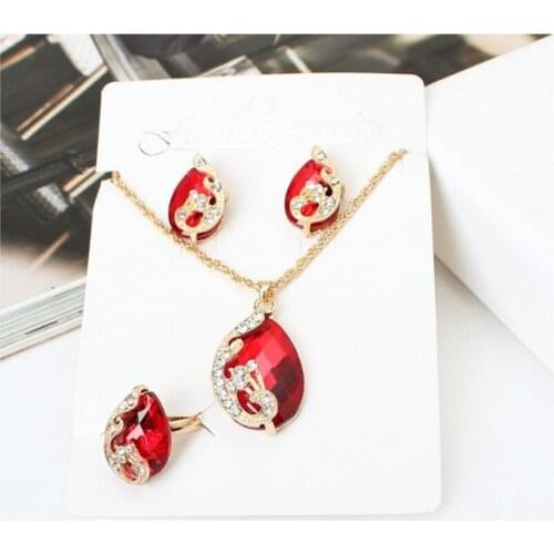 Phoenix bird shape crystal Pendant Necklace Earrings Set Fashion Jewelry Trendy Style Austrian Crystal Women Engagement adorn