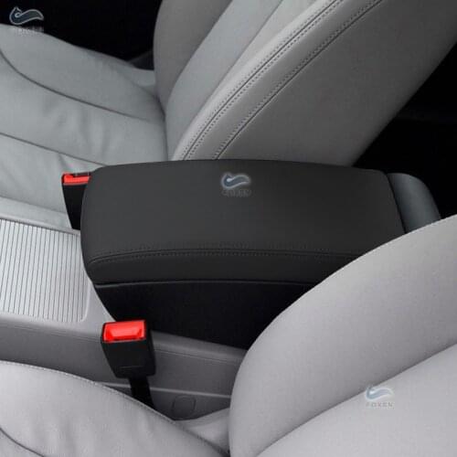 Black PU Leather with Sponge Car Accessories Center Console Lid Armrest Box Cover Trim For VW Passat B6 2005 2006 2007 2008 2009