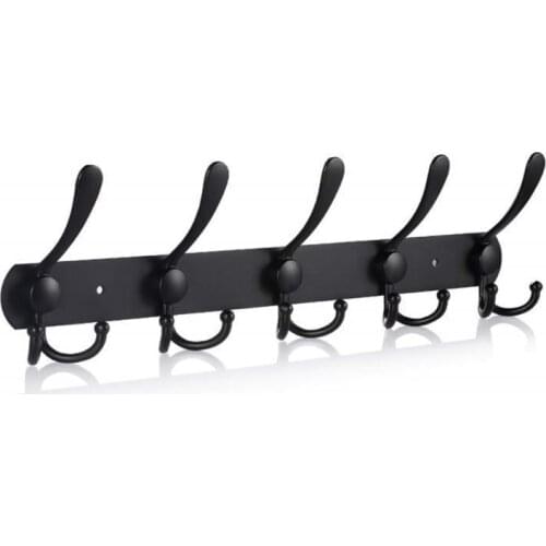 5 Hooks Stainless Steel Wall-mounted Bathroom Hook Rack Bedroom Coat Hanger