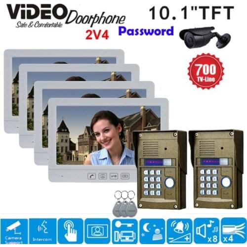 ZHUDELE New Arrival 10.1 Inch Video Door Phone Top Quality Intercom System with RFID Panel Camera Water-proof Cover,Night Vision