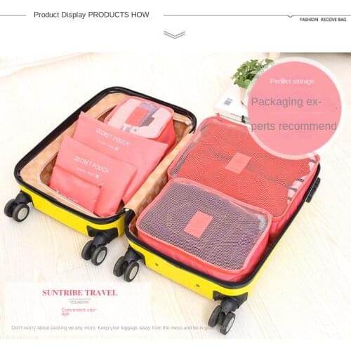6 PCS Travel Storage Bag Set For Clothes Tidy Organizer Wardrobe Suitcase Pouch Travel Organizer Bag Case Shoes Packing Cube Bag