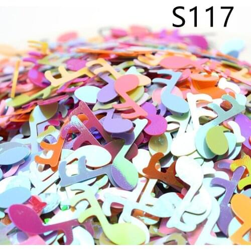 10g/pack 18mm musical note sequin glitter Paillettes Sewing Wedding Decoration Craft Scrapbook DIY Accessories S117