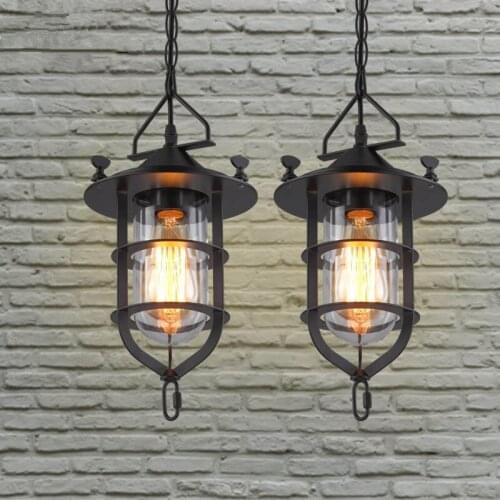 Retro Edison Industrial Style Coffee Shop Decoration Lamp Retro Iron Chandelier Restaurant Birdcage Chandelier Free Shipping