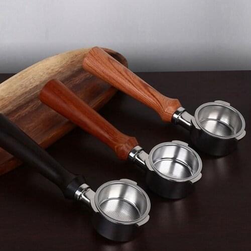 Hot 51Mm Coffee Machine Handle For HOMEX Donlim Three-Ear Stainless Steel Solid Wood Handle Coffee Utensils