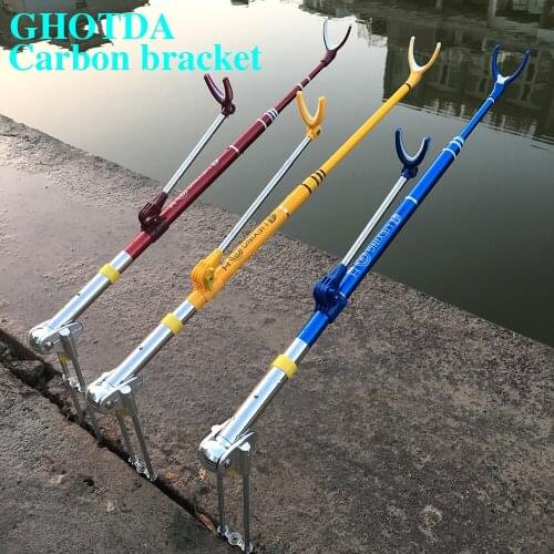 Fishing Equipment Telescopic Fishing Rods Holder Folding Stainless Steel Hand Rod Holder Use 1.8M 2.1M 2.4M
