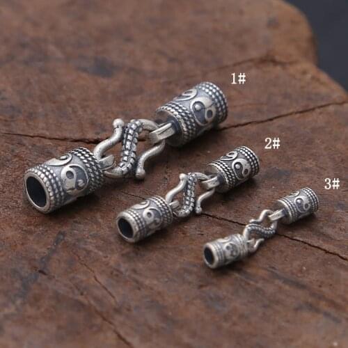 925 Sterling Silver Vintage Chinese Style parts hand string septum DIY buckle Silver Jewelry necklace buckle hand chain buckle