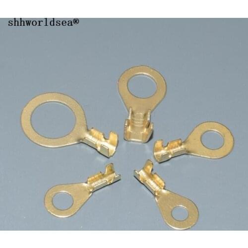 Shhworldsea 20pcs dia 4mm 5mm 6mm 8mm 10mm 12mm Round copper grounding lug Circle ternimal connector