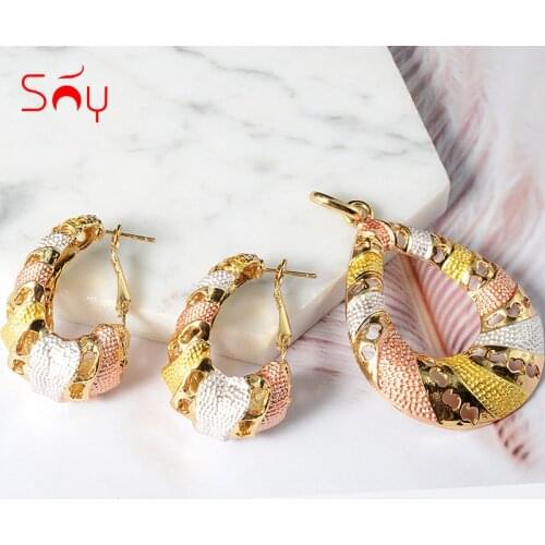 Sunny Jewelry Fashion Classic Jewelry For Women Earrings Pendent Romantic Sets For Wedding Party Anniversary Gift Trendy Sets