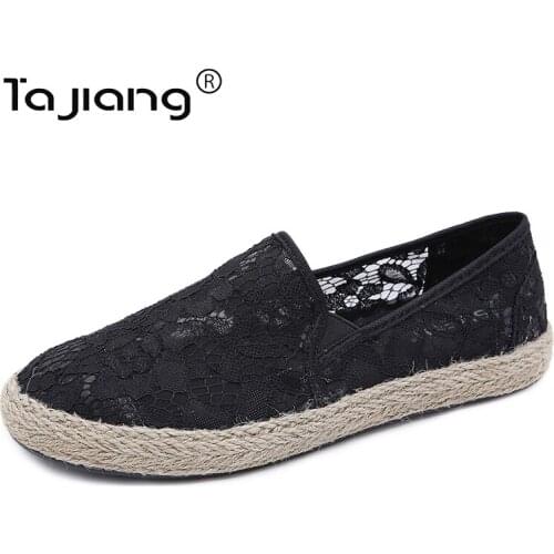 Ta Jiang authentic fashion New soft and comfortable flat shoes net sand embroidered hemp rope rubber outsole beach shoes T6688-1