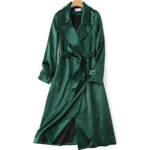 New Spring Autumn Women Trench Coat Double Breasted Trench With Sashes Female Fashion Elegant Long Trench Coats Windbreaker