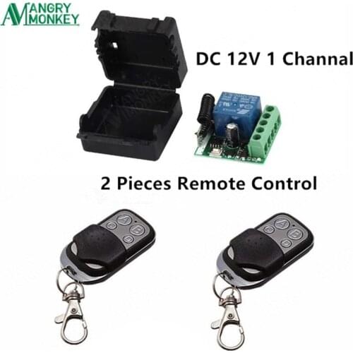 433Mhz Universal Wireless Remote Control Switch DC 12V 1CH relay Receiver Module and 2 pieces Transmitter 433 Mhz Remote Control