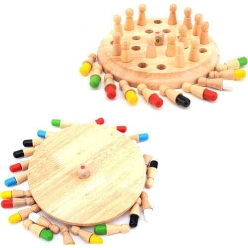 Fun Kids Wooden Toy Puzzles Color Memory Training Game Chess Educational Toy Montessori Early Development Toys Xmas
