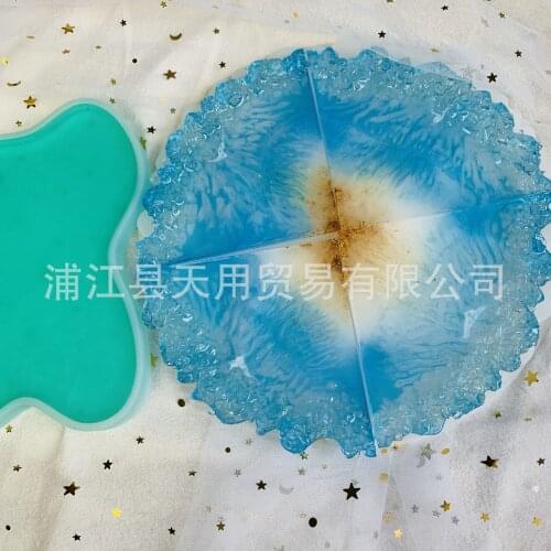 Wavy Lace Coaster Tabletop Decorative Base Mirror Silicone Mold 19023