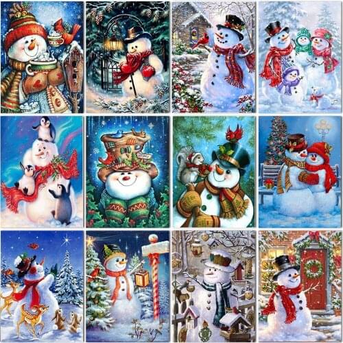 Zooya 5D Diy Diamond Painting Christmas New 3D Diamond Crystal Embroidery Snowman Cross Stitch Mosaic Home Decor Art Gift Lx335