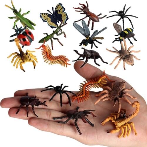12 PCS Plastic Realistic Bugs Lifelike Insects Figures Model Animal for Kids