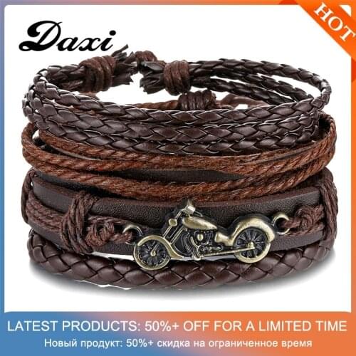 DAXI Men Leather Bracelet Jewelry Charm Bracelets For Men Jewellery Charms Braclets Mens Bracelet Accessories Jewlery Gift 2019