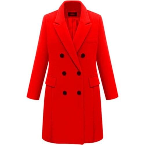 2021 New Woolen Coat Women Winter Europe and America Plus Size 6XL Casual Top Khaki gray black Fashion Long Blends Jacket N969