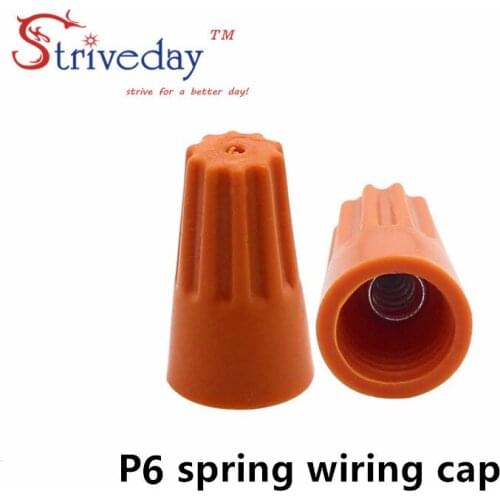 500pcs/lot New Rotating terminal crimping cap P6 helical spring-type Terminal cap Red color HOT SALE